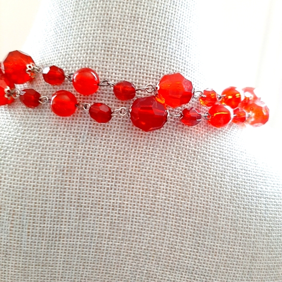 Long Endless Red Bead Necklace - Picture 2 of 4